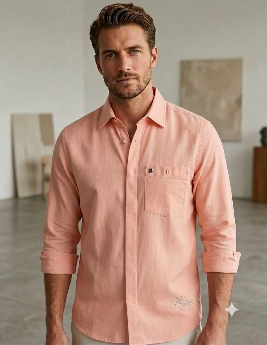HENRO Peach Shirt
